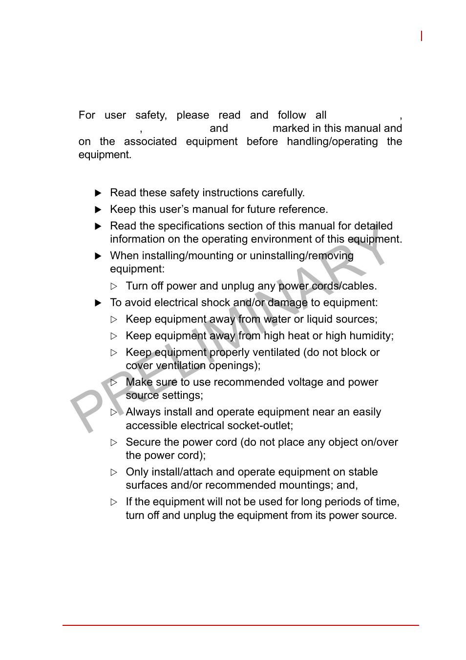 Important safety instructions, Preliminary | ADLINK MXE-5400 User Manual | Page 85 / 88