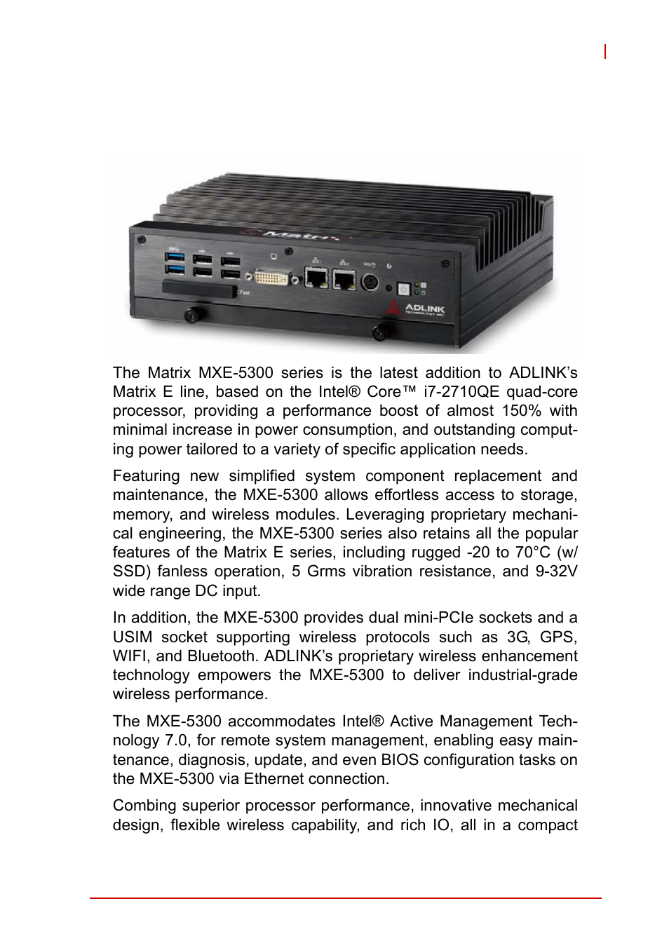 1 introduction, 1 overview, Overview | 1introduction | ADLINK MXE-5300 Series User Manual | Page 11 / 86