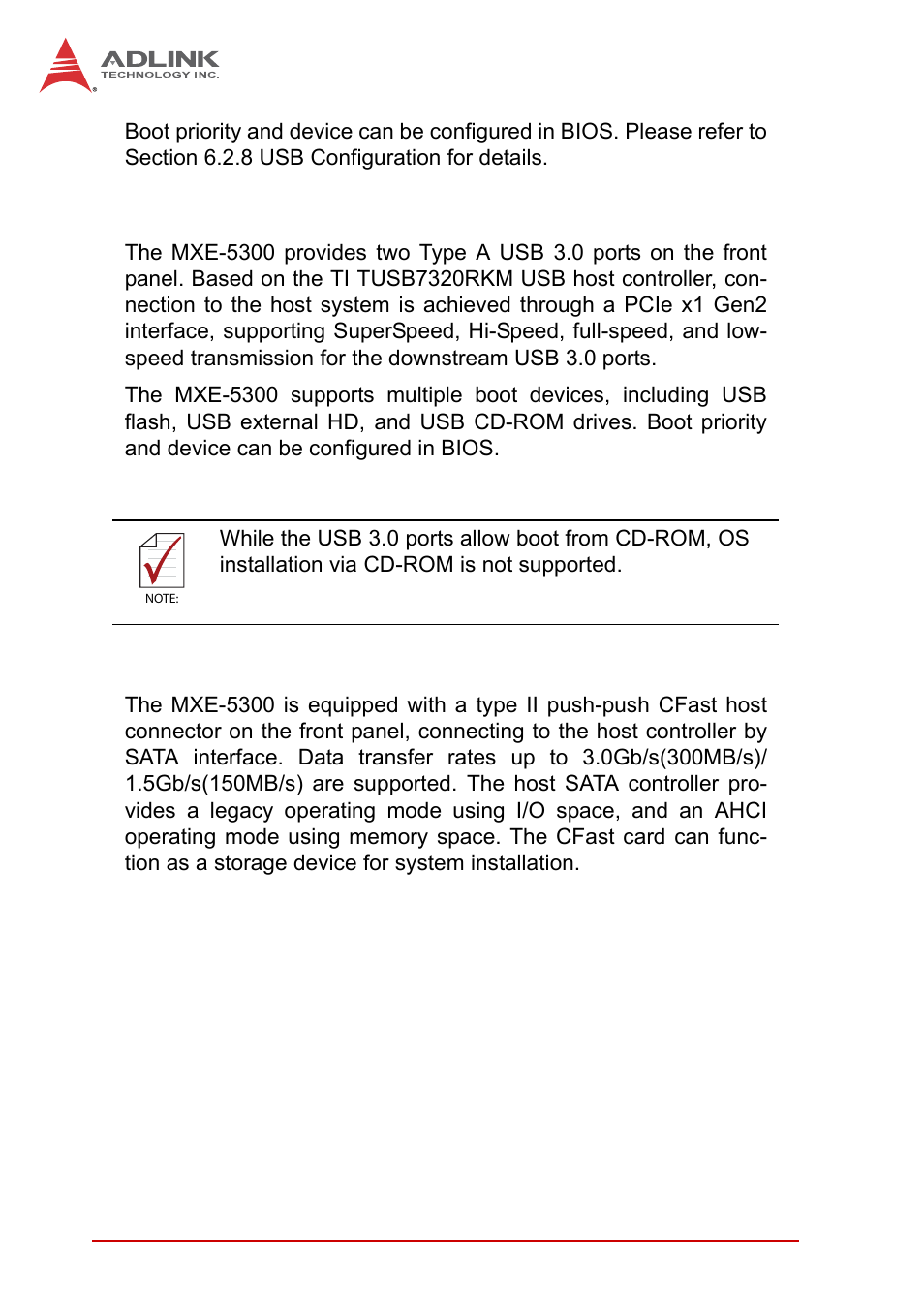 8 usb 3.0 connectors 2.2.9 cfast slot | ADLINK MXE-5300 Series User Manual | Page 24 / 86