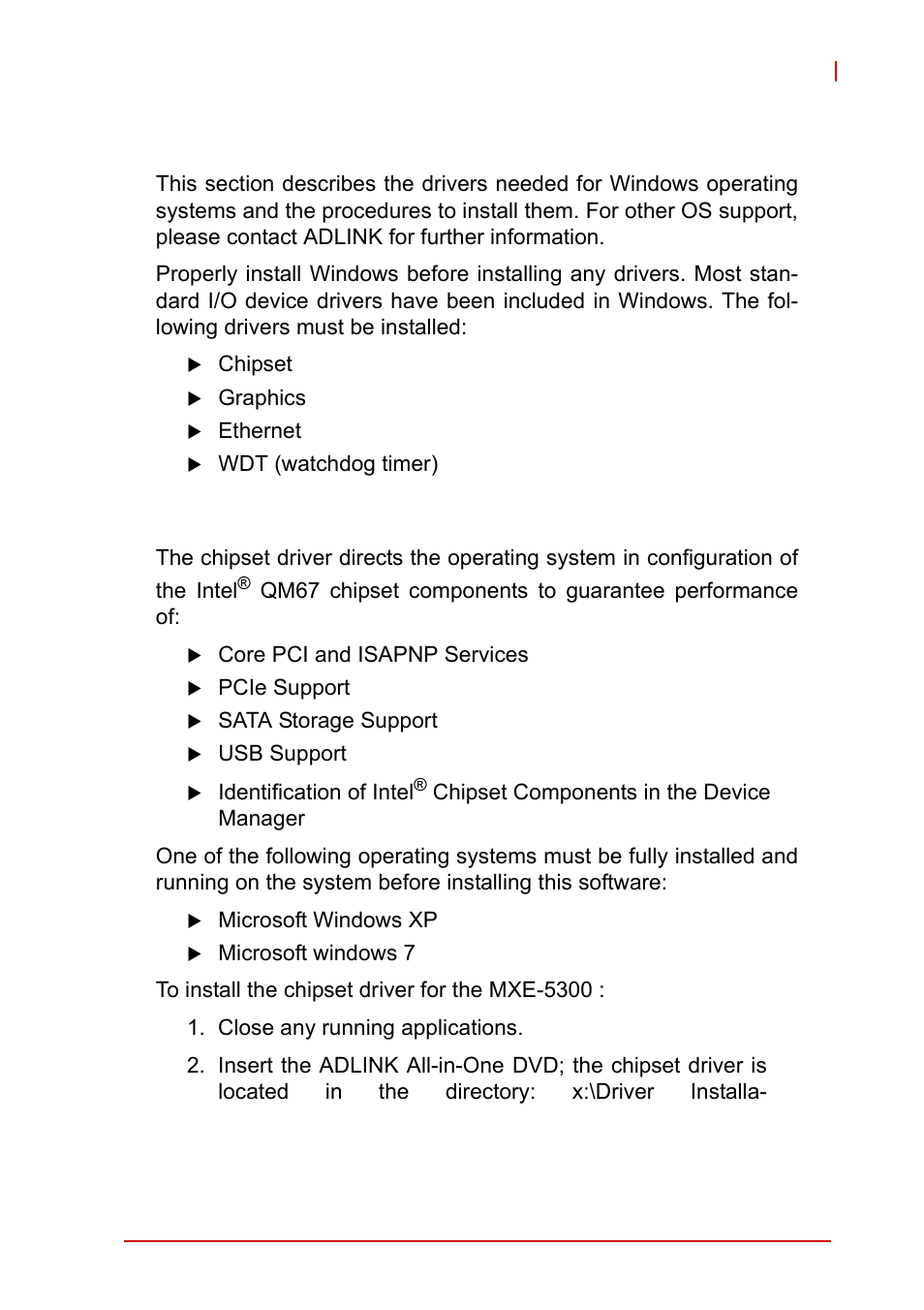4 driver installation, 1 installing the chipset driver, Installing the chipset driver | 4driver installation | ADLINK MXE-5300 Series User Manual | Page 51 / 86