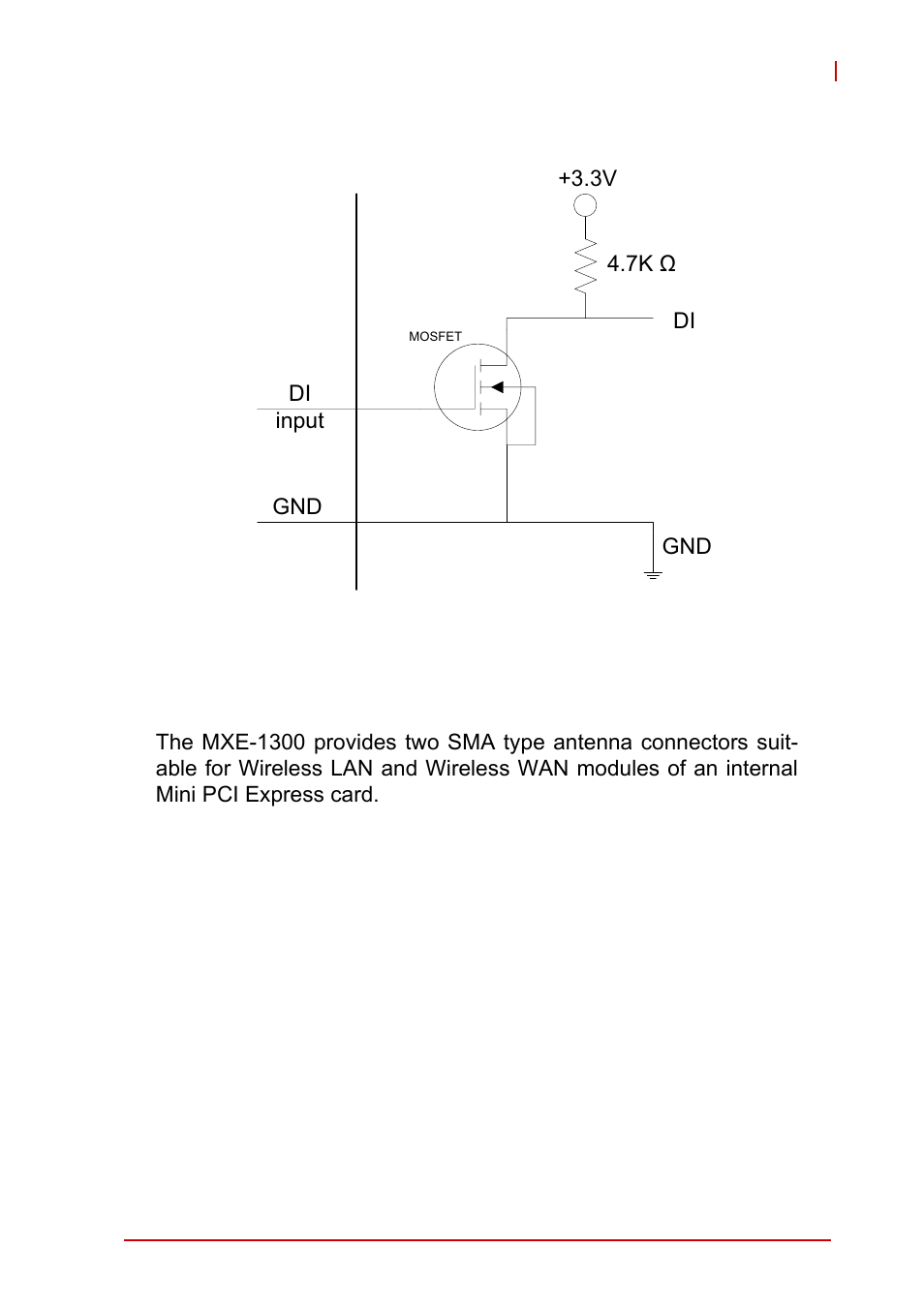4 antenna connector, Antenna connector, Figure 1-11 | Do schematic, Figure 1-12, Di schematic | ADLINK MXE-1300 Series User Manual | Page 29 / 80