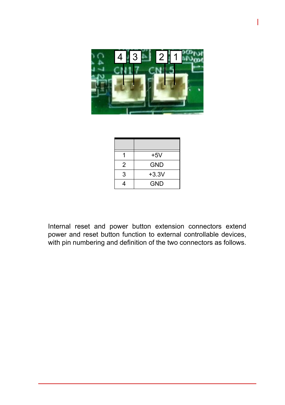 8 reset/power button extension internal connector, Reset/power button extension internal connector, Table 1-13 | Figure 1-16 | ADLINK MXE-1300 Series User Manual | Page 35 / 80