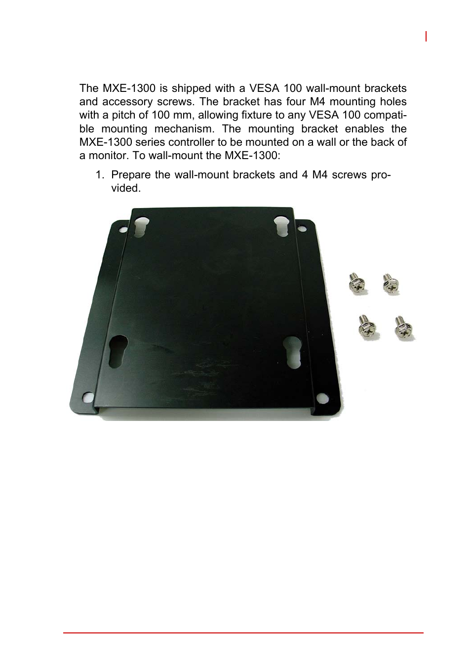 5 wall-mounting the mxe-1300, Wall-mounting the mxe-1300 | ADLINK MXE-1300 Series User Manual | Page 47 / 80