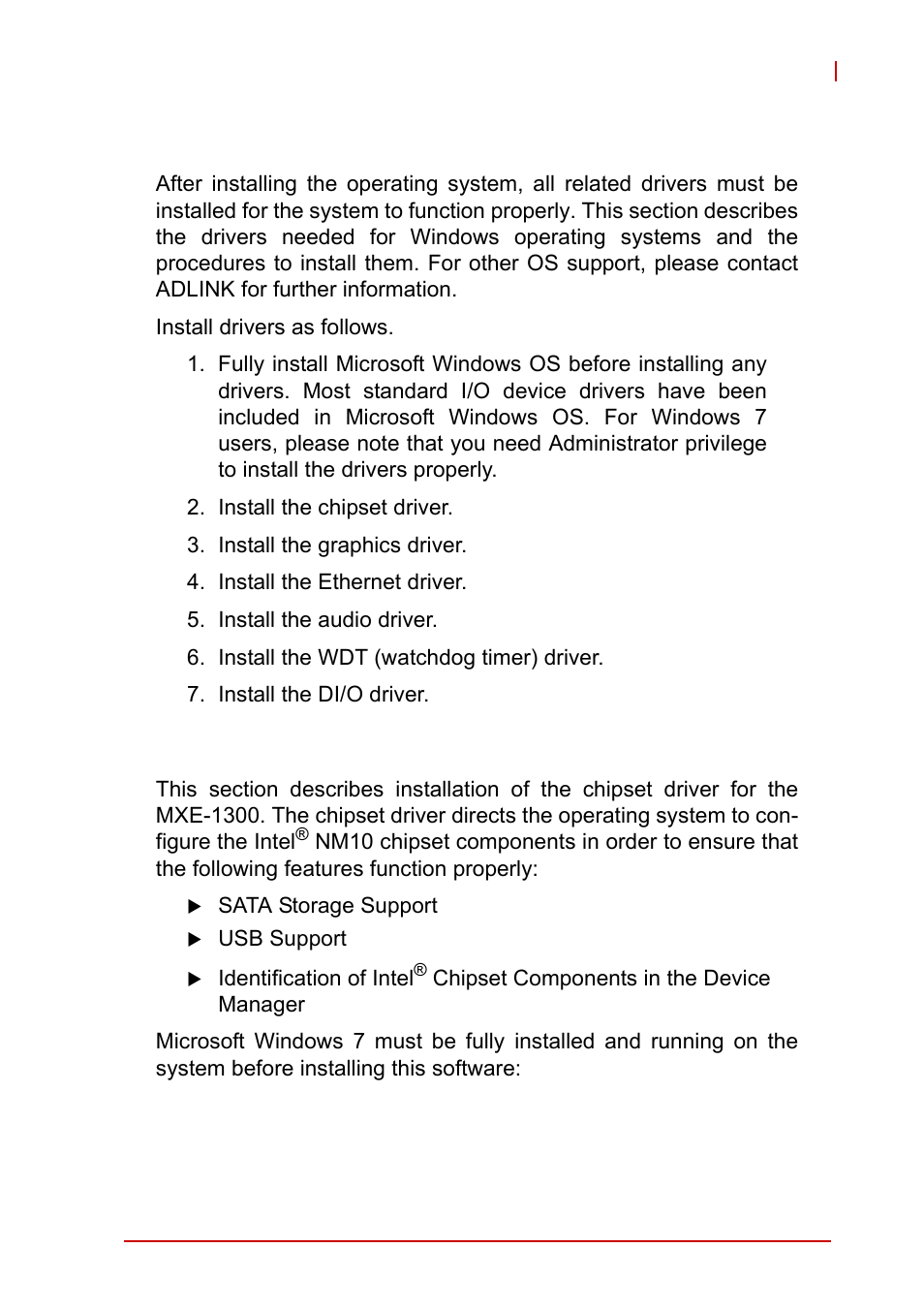 3 driver installation, 1 installing the chipset driver, Installing the chipset driver | 3driver installation | ADLINK MXE-1300 Series User Manual | Page 51 / 80