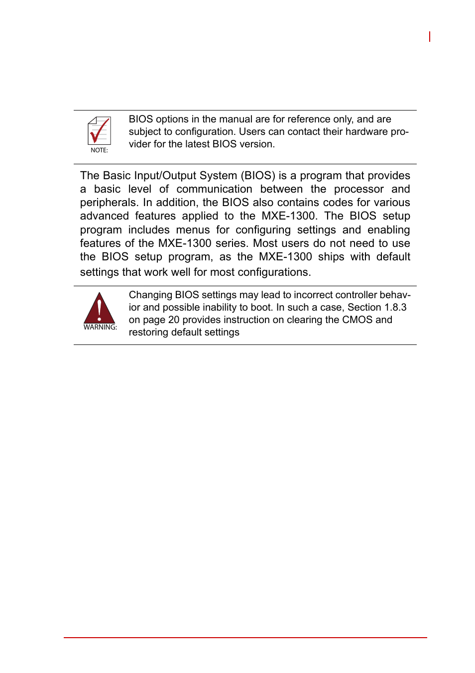 Appendix b: bios setup, B appendix: bios setup | ADLINK MXE-1300 Series User Manual | Page 61 / 80