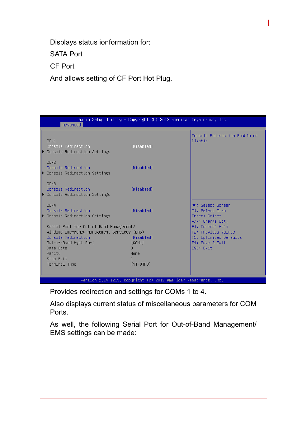 B.2.5 serial port console redirection, B.2.5, Serial port console redirection | ADLINK MXE-1300 Series User Manual | Page 69 / 80