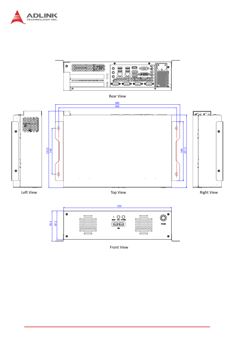 Dimensions in mm | ADLINK MIX-220 User Manual | Page 18 / 48