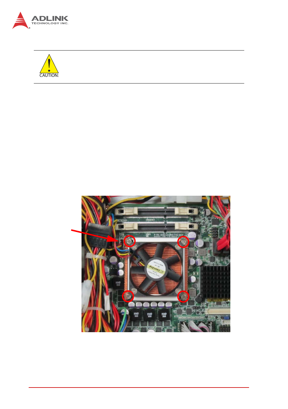 4 installing the cpu cooler, 1 installing the cpu cooler, Installing the cpu cooler | ADLINK MIX-220 User Manual | Page 26 / 48
