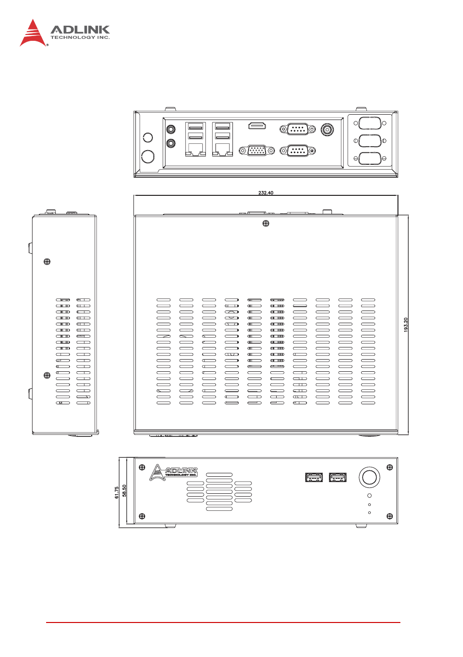 4 mechanical drawing, Mechanical drawing | ADLINK MIX-110 User Manual | Page 16 / 52