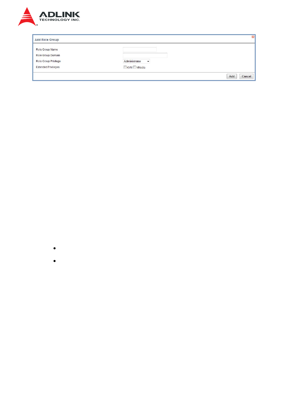 3 to modify role group, 4 to delete a role group | ADLINK IMB-S90 User Manual | Page 42 / 192