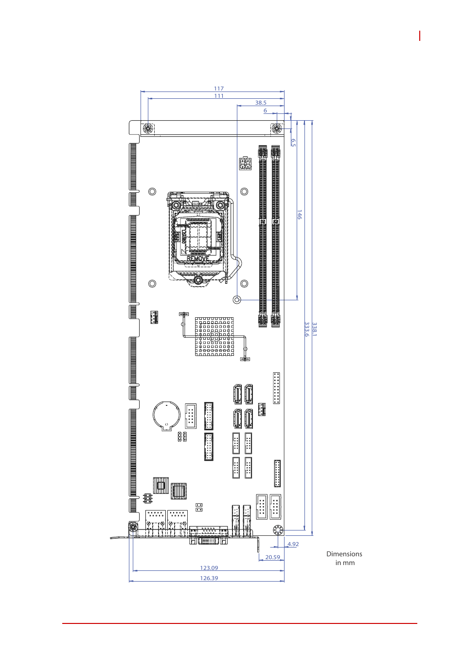 6 mechanical drawing, Mechanical drawing, Figure 1-2: nupro-e72 board | Introduction 7 nupro-e72 | ADLINK NuPRO-E72 User Manual | Page 19 / 98