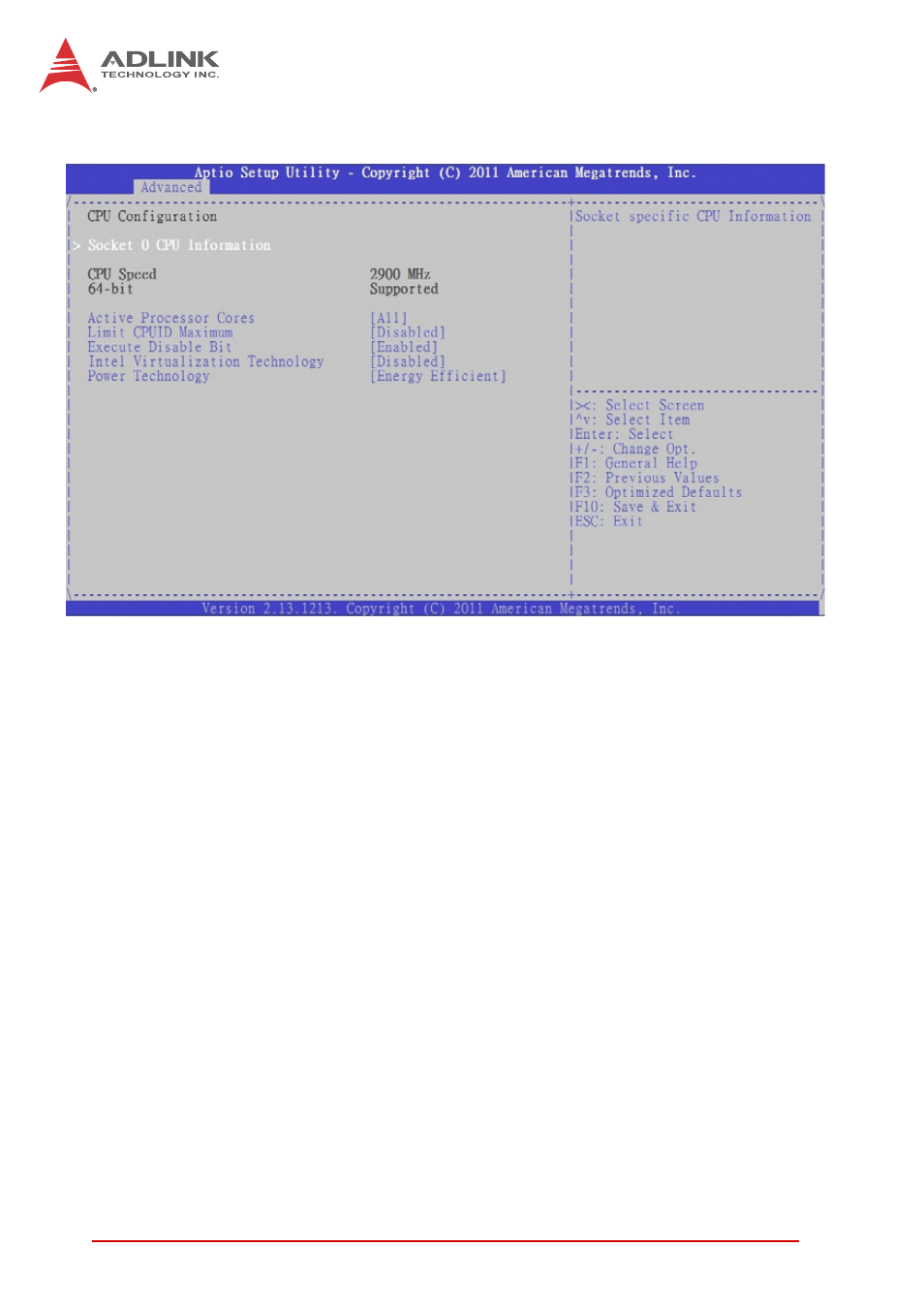 A.3.3 cpu configuration, A.3.3, Cpu configuration | ADLINK NuPRO-E72 User Manual | Page 56 / 98