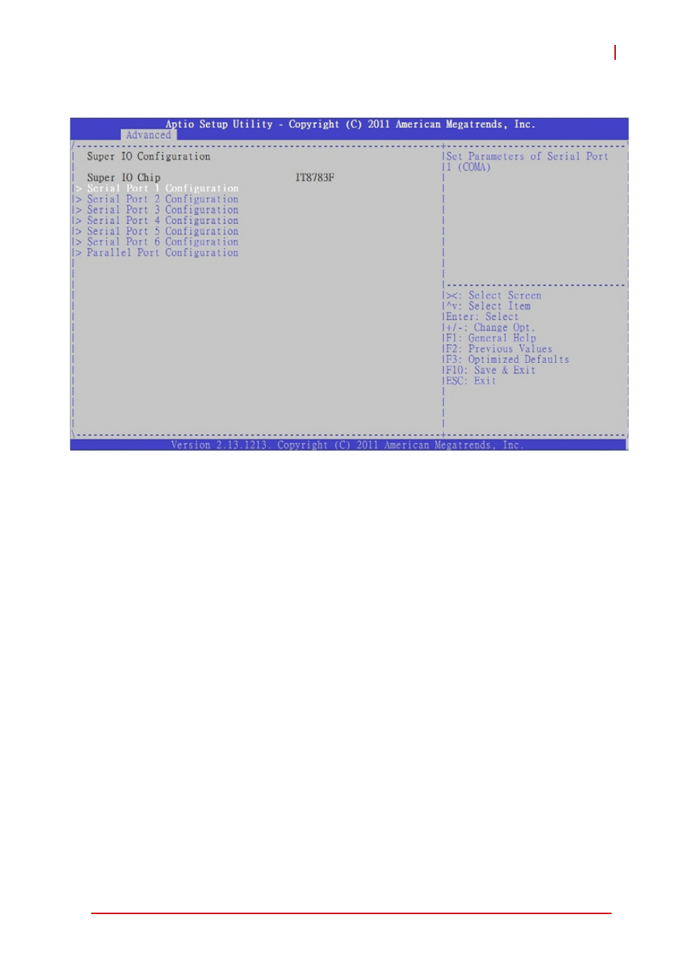 A.3.8 super io configuration, A.3.8, Super io configuration | ADLINK NuPRO-E72 User Manual | Page 63 / 98
