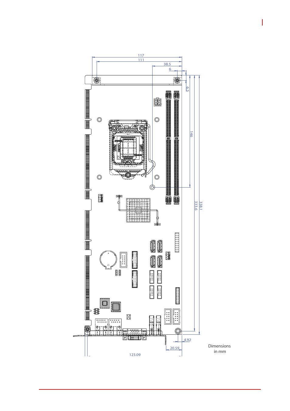 6 mechanical drawing, Mechanical drawing, Figure 1-2: nupro-e42 board dimensions | Introduction 7 nupro-e42 | ADLINK NuPRO-E42 User Manual | Page 19 / 92