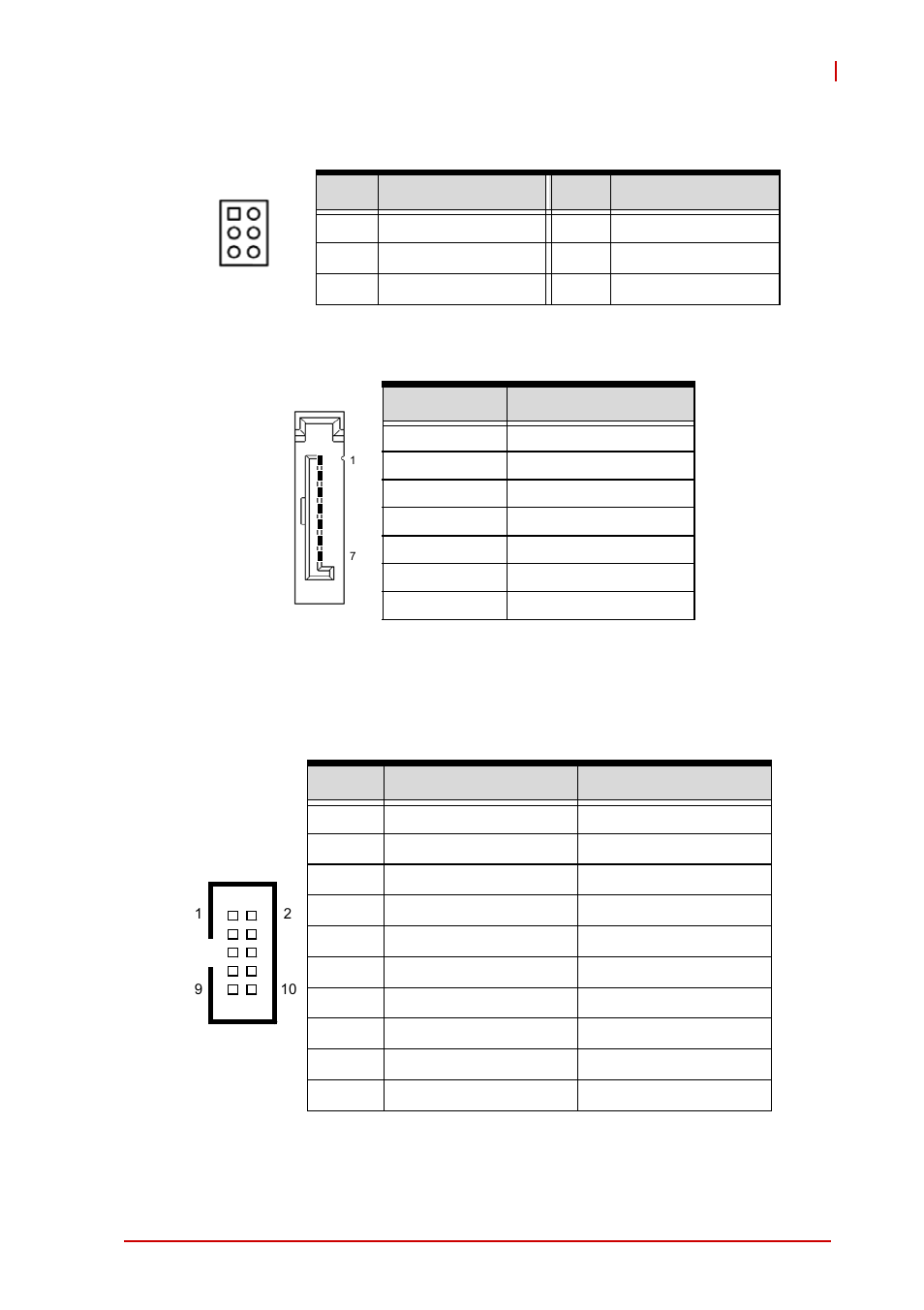 Ps/2 keyboard/mouse pin header (cn27), Serial ata connectors (cn30~33), Hd audio daughter board connector (cn40) | ADLINK NuPRO-E42 User Manual | Page 27 / 92