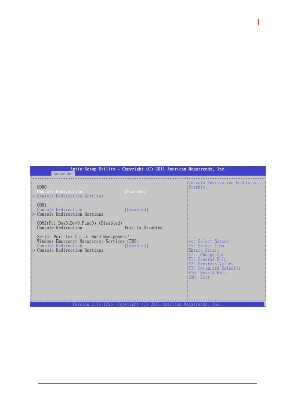 A.3.11 serial port console redirection, A.3.11, Serial port console redirection | ADLINK NuPRO-E42 User Manual | Page 61 / 92
