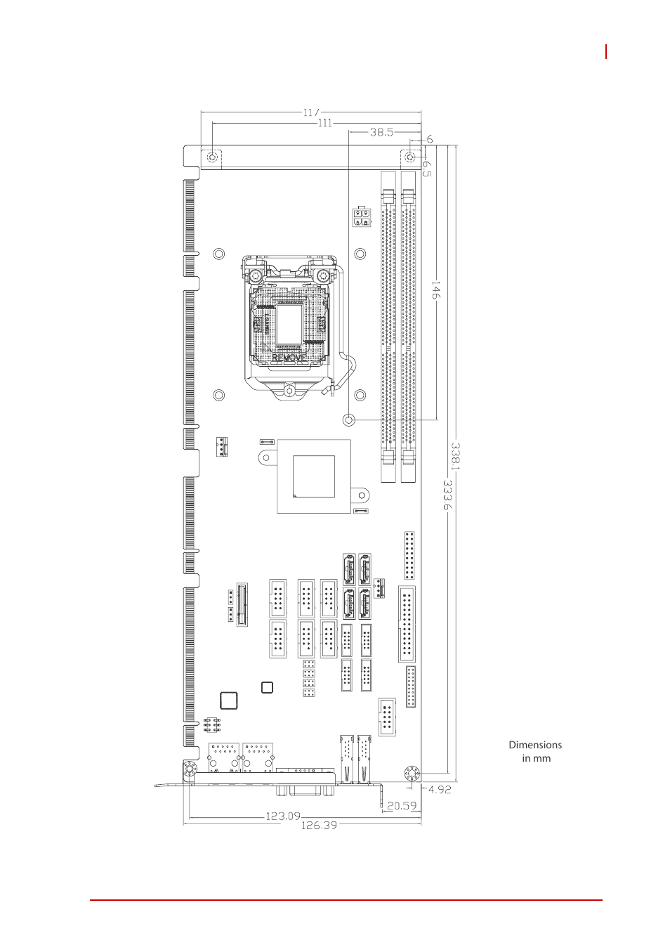 6 mechanical drawing, Mechanical drawing, Figure 1-2: nupro-e340 board dimensions | ADLINK NuPRO-E340 User Manual | Page 23 / 102