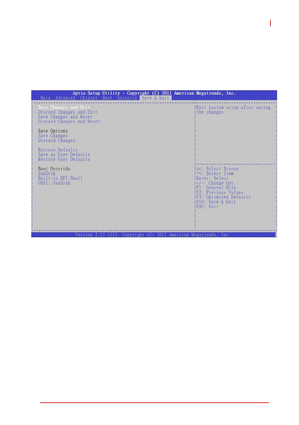 7 exit menu, Save changes and exit, Exit menu | ADLINK NuPRO-E340 User Manual | Page 85 / 102