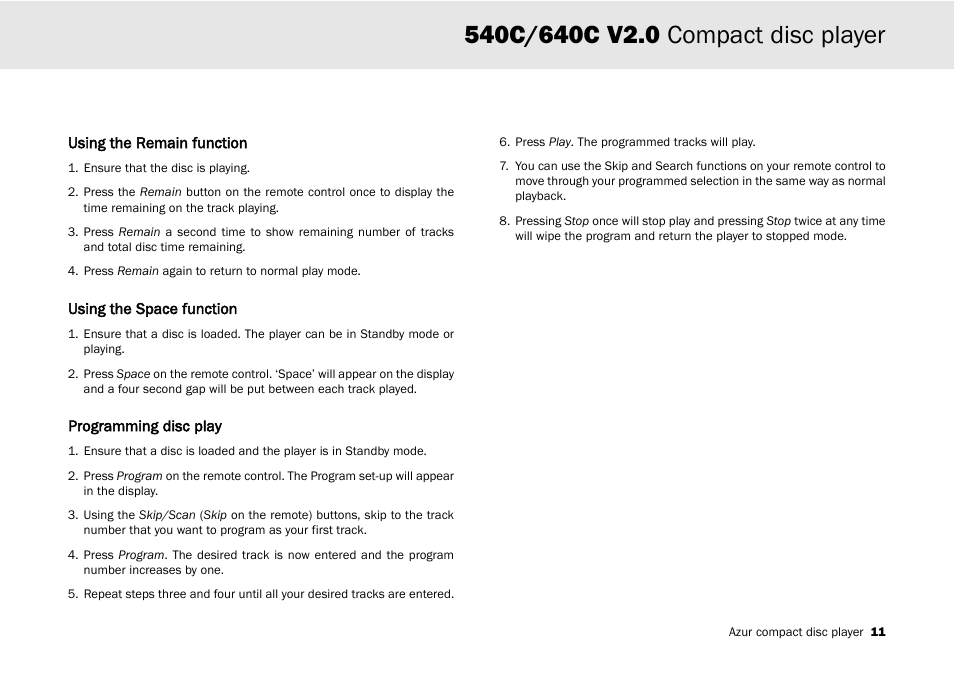 Cambridge Audio 540C User Manual | Page 11 / 116