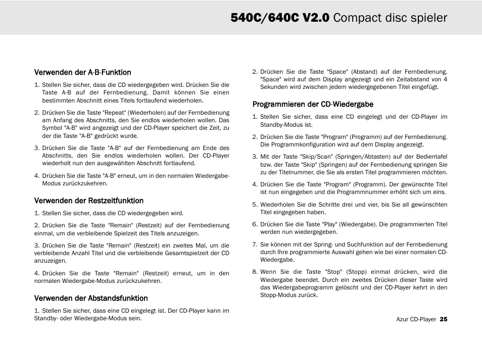 Cambridge Audio 540C User Manual | Page 25 / 116
