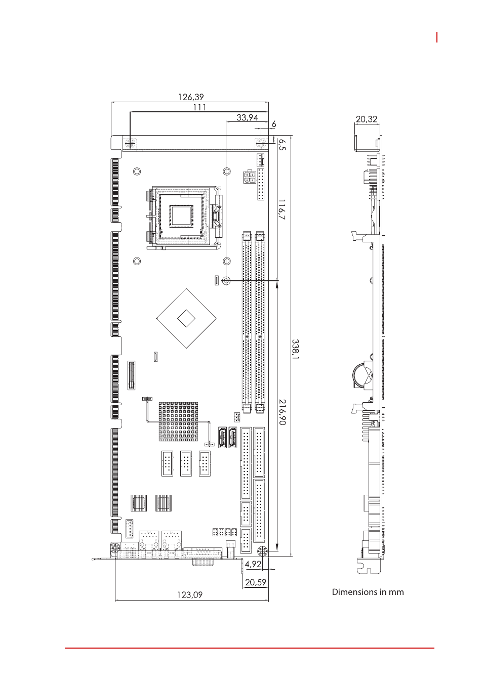 7 mechanical drawing, Mechanical drawing, Figure 1-2: nupro-e320 board dimensions | ADLINK NuPRO-E320 User Manual | Page 25 / 104