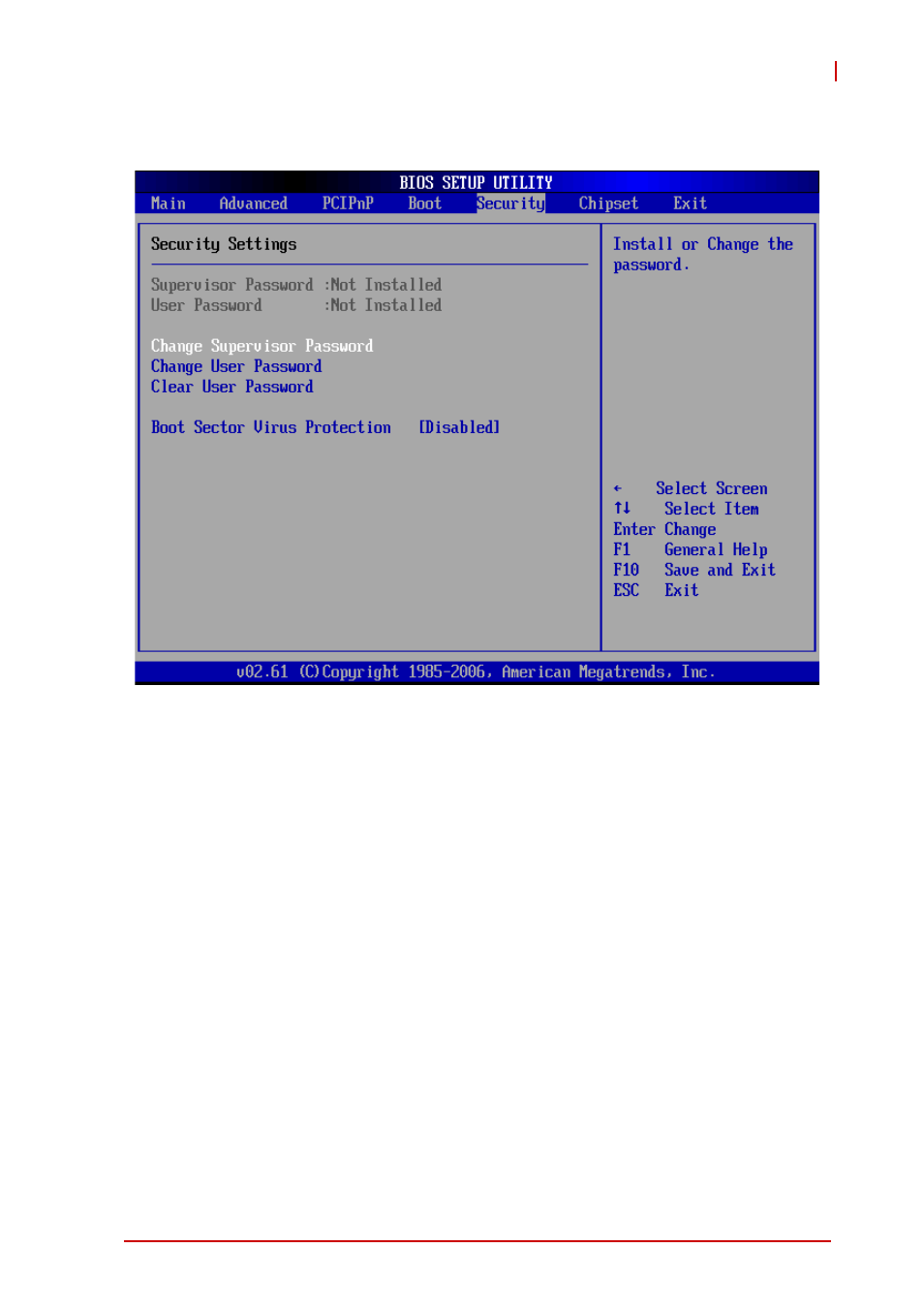 6 security setup, Password support, Security setup | ADLINK NuPRO-E320 User Manual | Page 75 / 104