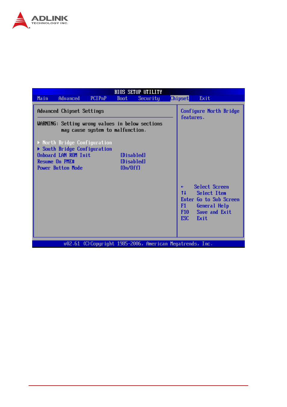 7 chipset setup, Chipset setup | ADLINK NuPRO-E320 User Manual | Page 78 / 104