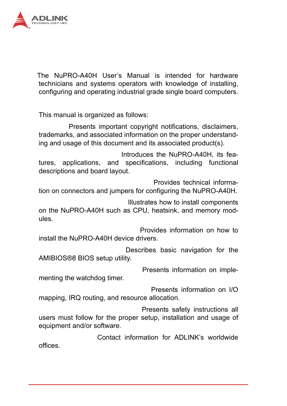 ADLINK NuPRO-A40H User Manual | Page 4 / 100