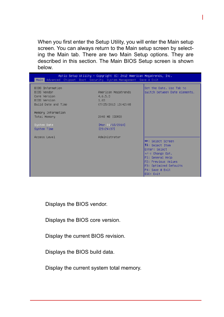 2 main setup, System & board info, Main setup | ADLINK NuPRO-A40H User Manual | Page 55 / 100