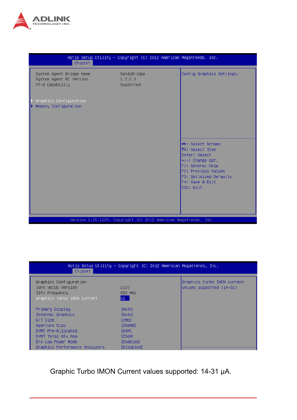 2 system agent (sa) configuration, Graphics configuration | ADLINK NuPRO-A40H User Manual | Page 74 / 100