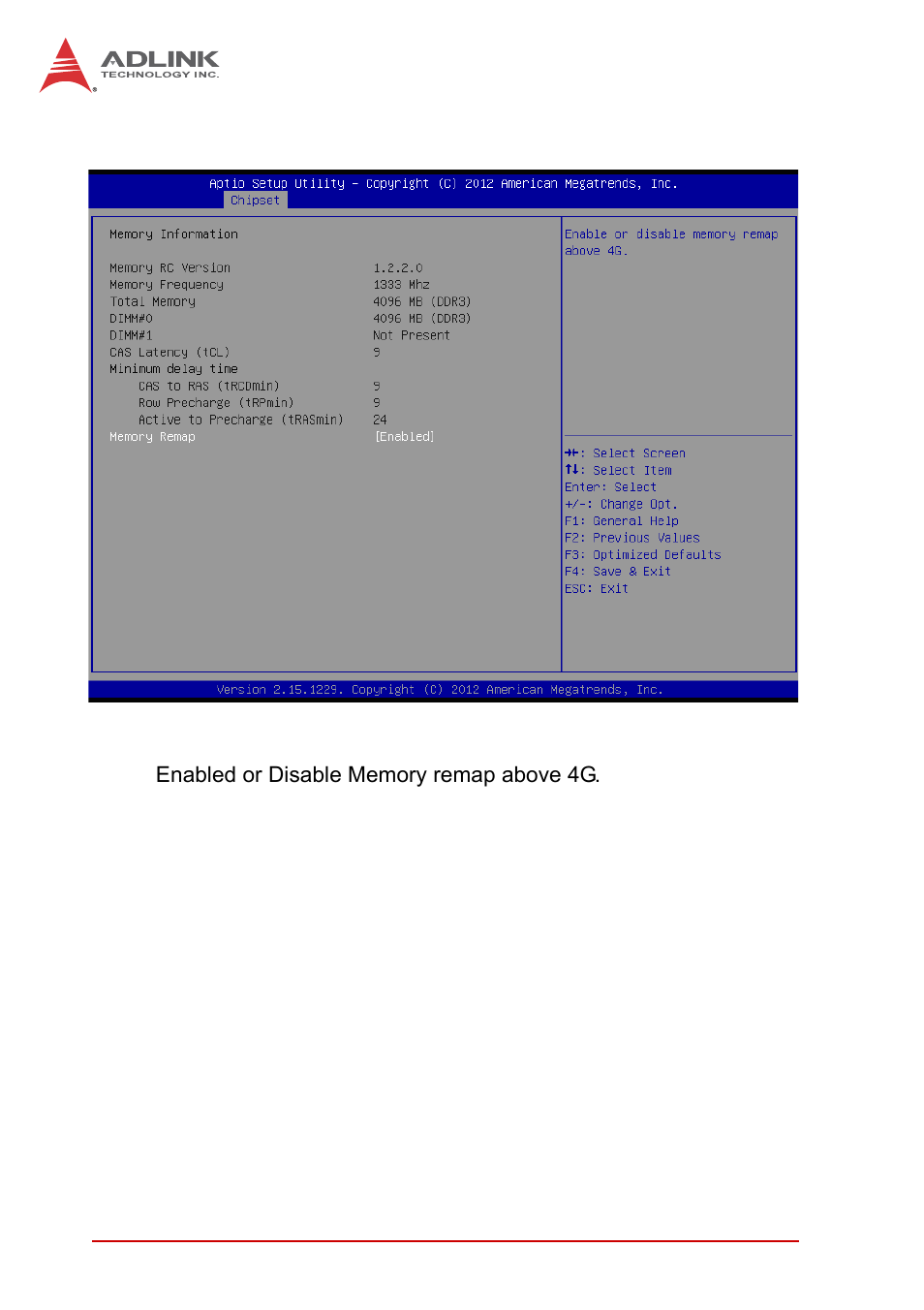 Memory configuration | ADLINK NuPRO-A40H User Manual | Page 76 / 100