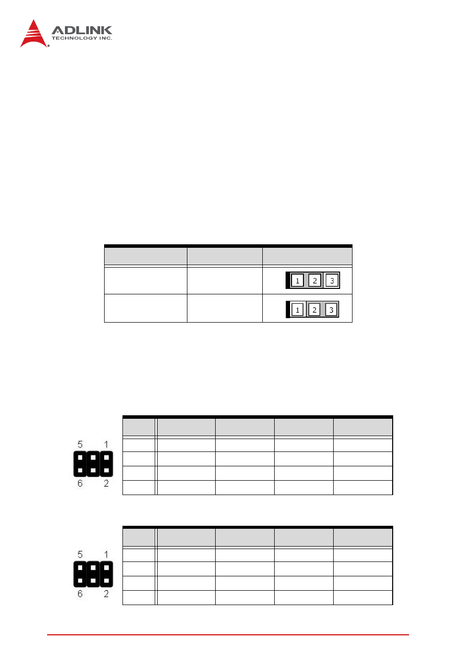 4 jumpers, Clear cmos (jbat1), Com1/2 mode jumper settings | Jumpers | ADLINK NuPRO-A331 User Manual | Page 42 / 102