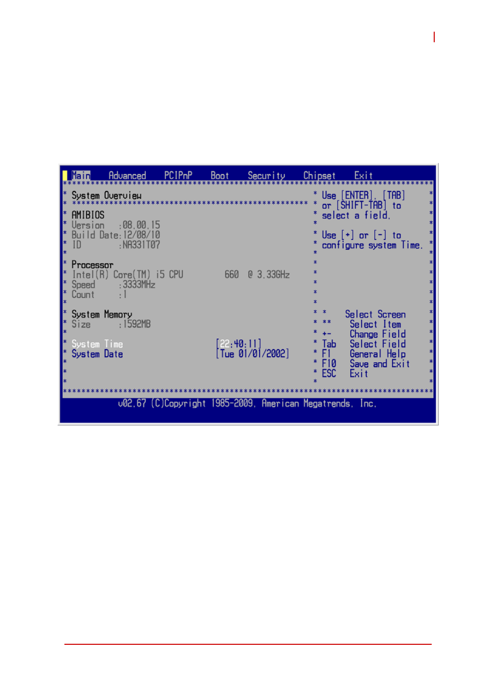 2 main setup, System time/system date, Main setup | ADLINK NuPRO-A331 User Manual | Page 61 / 102