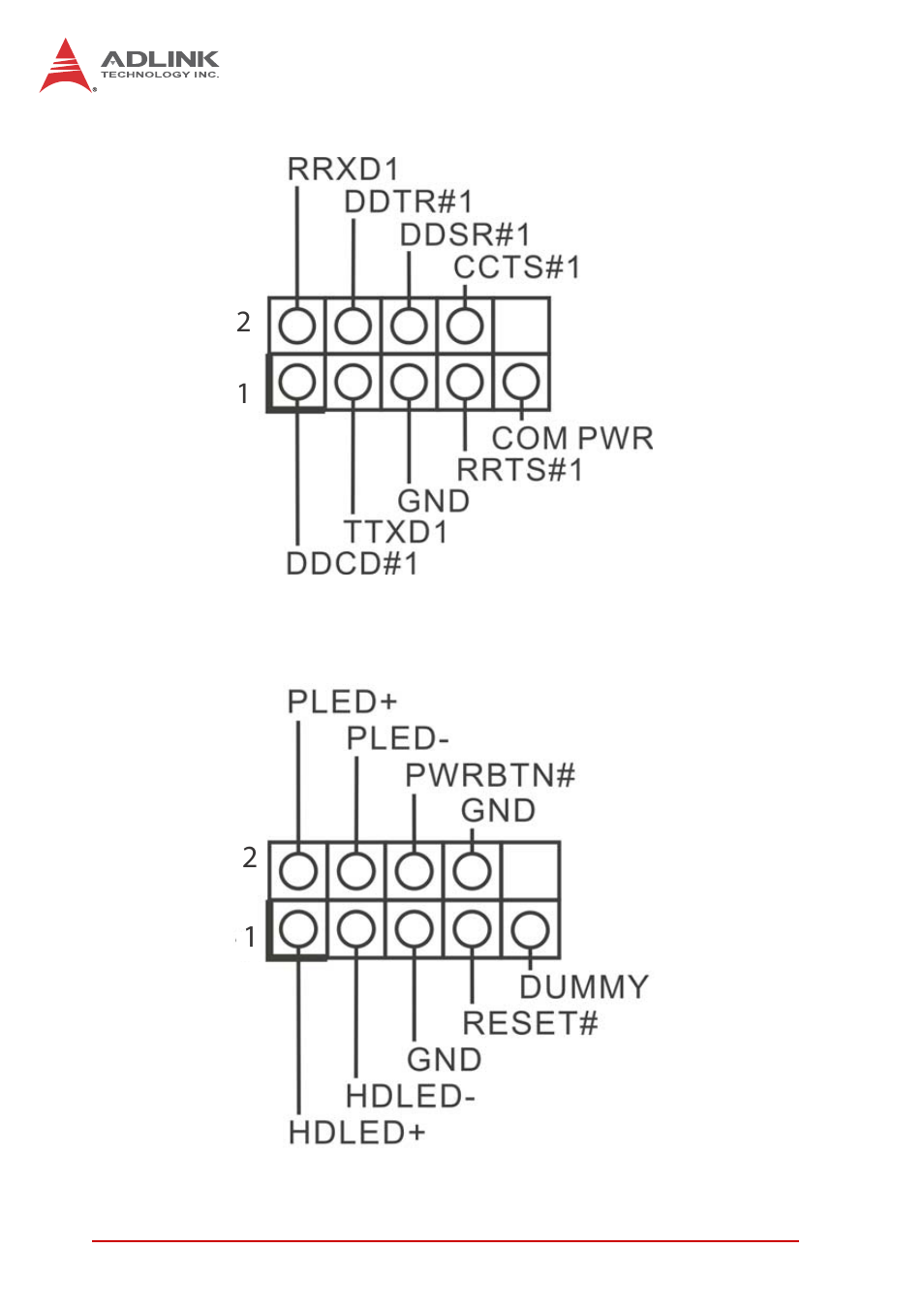 Com3, 4, 5, 6 headers (9-pin com3/com4/com5/com6), System panel header (9-pin panel1) | ADLINK IMB-M42H User Manual | Page 28 / 56