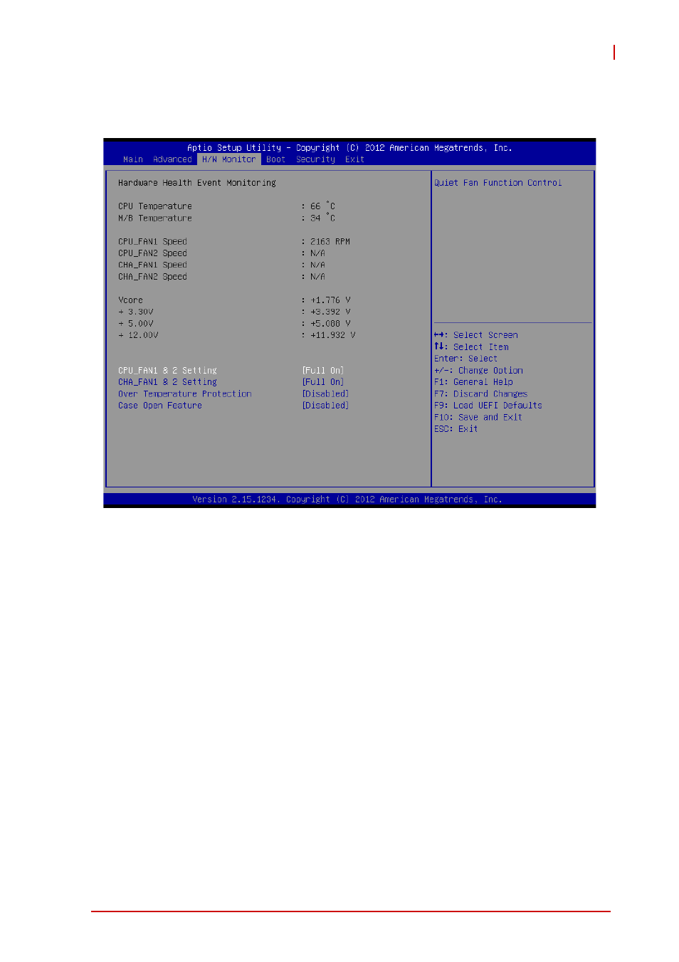 A.14 hardware health event monitoring, Cpu_fan1 & 2 setting, Cha_fan1 & 2 setting | Over temperature protection | ADLINK IMB-M42H User Manual | Page 47 / 56