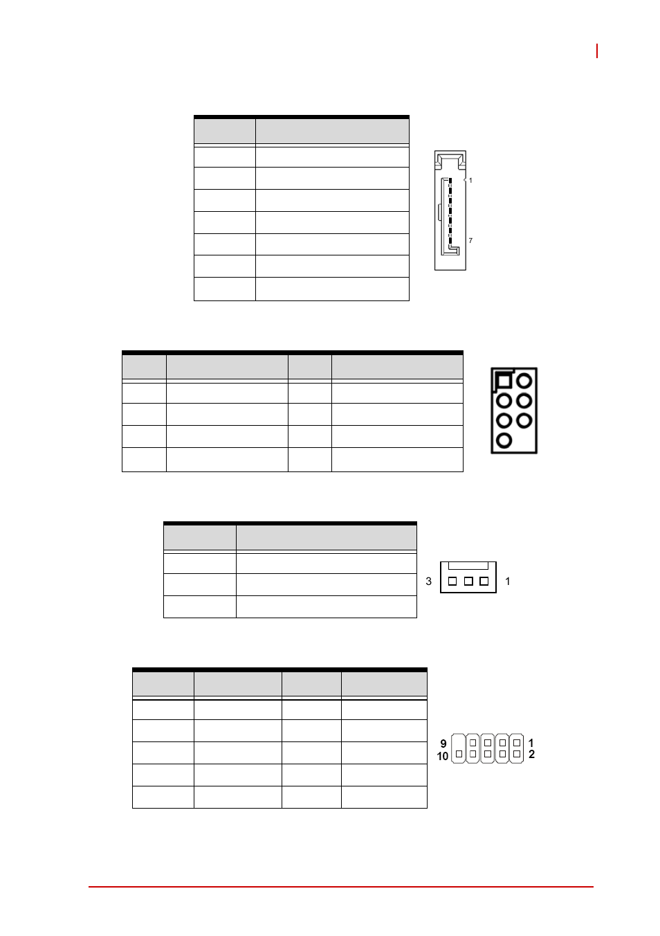Sata connectors (sata1~4), Spi pin header (spi_cn1), System fan connector (sys_fan) | Usb 2.0 pin headers (usb56/78/910) | ADLINK IMB-M40H User Manual | Page 35 / 52