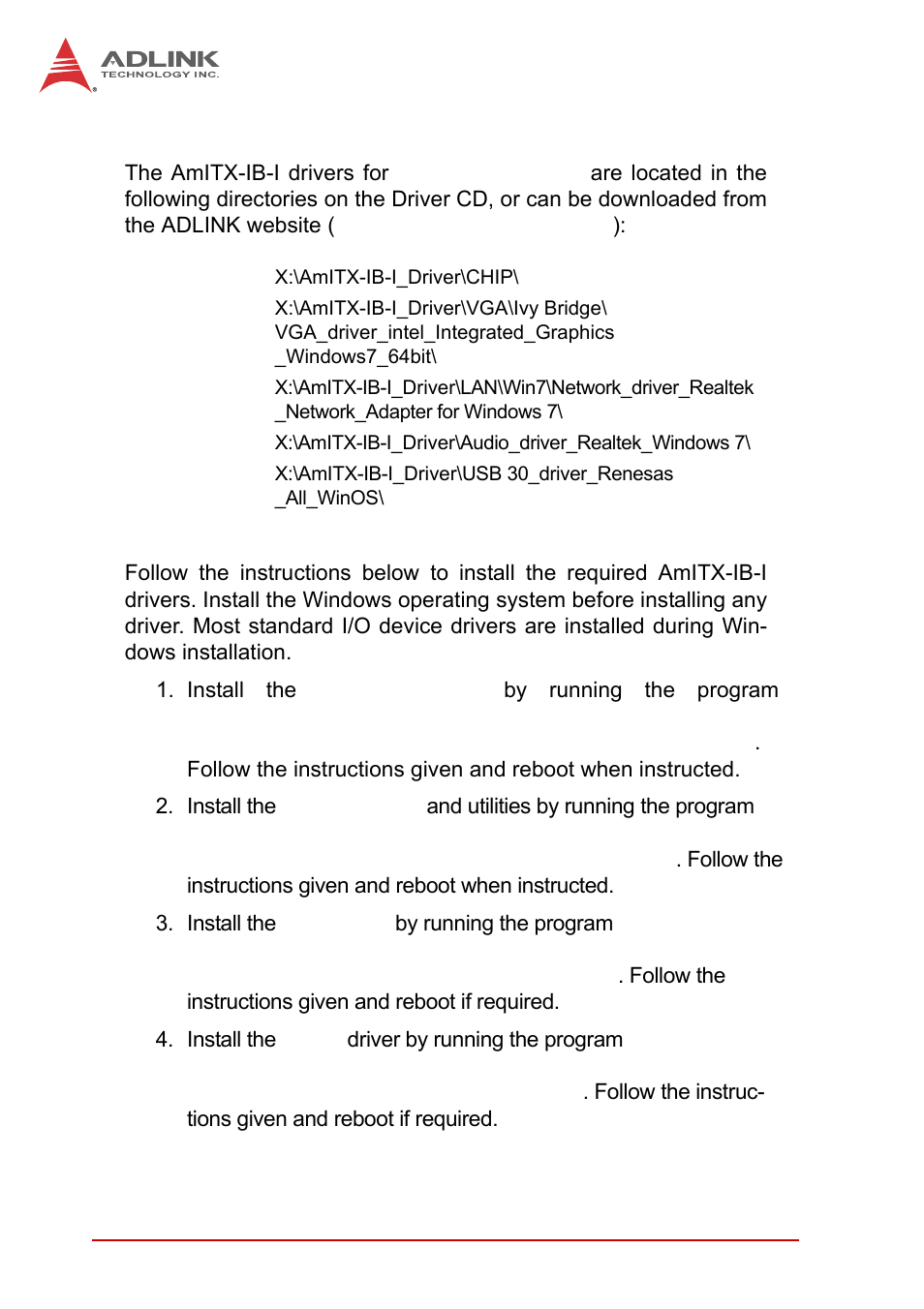 4 driver installation, Driver installation | ADLINK AmITX-IB-I User Manual | Page 38 / 82