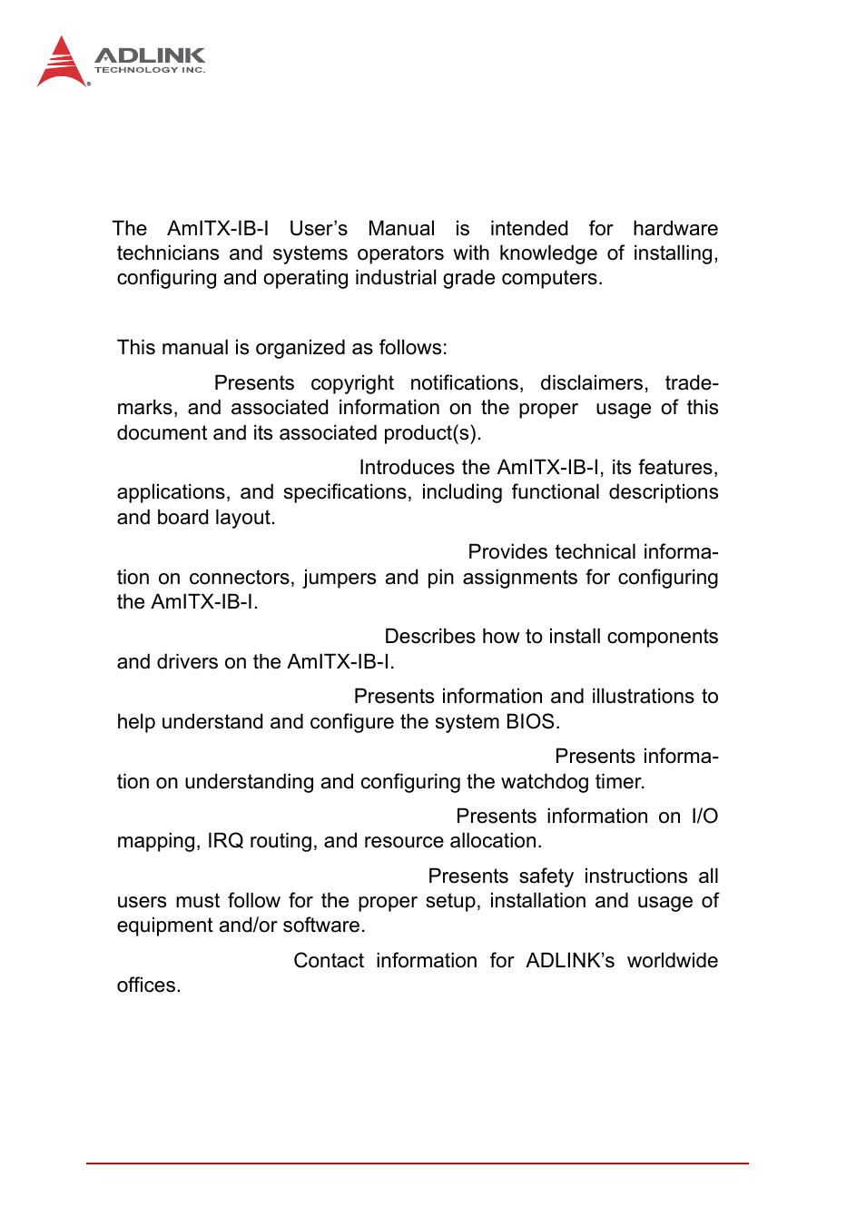 Audience and scope, Manual organization | ADLINK AmITX-IB-I User Manual | Page 4 / 82