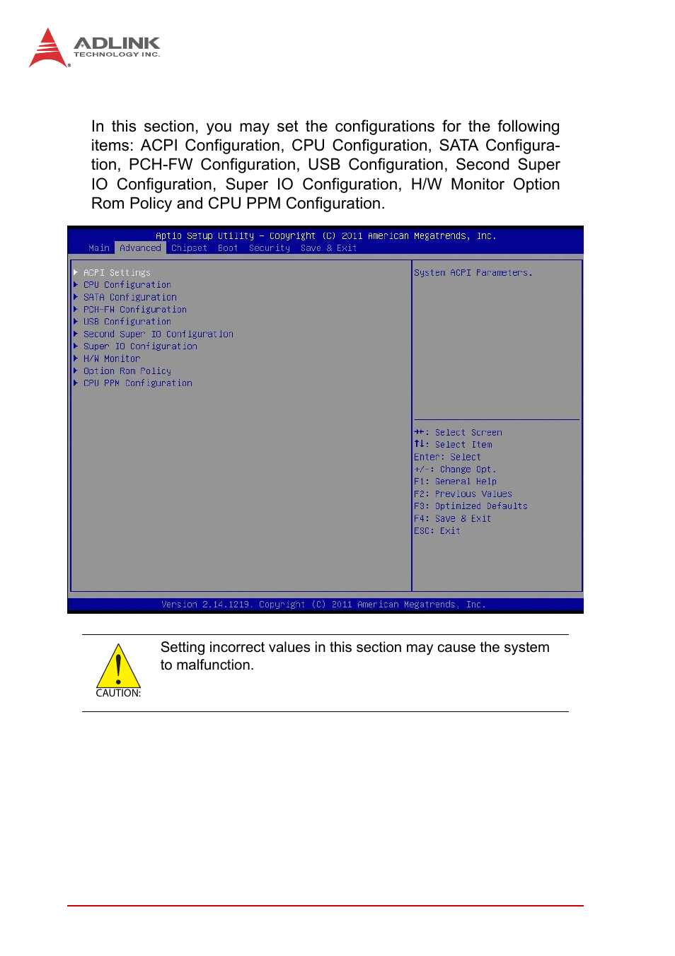3 advanced setup, Advanced setup | ADLINK AmITX-IB-I User Manual | Page 44 / 82