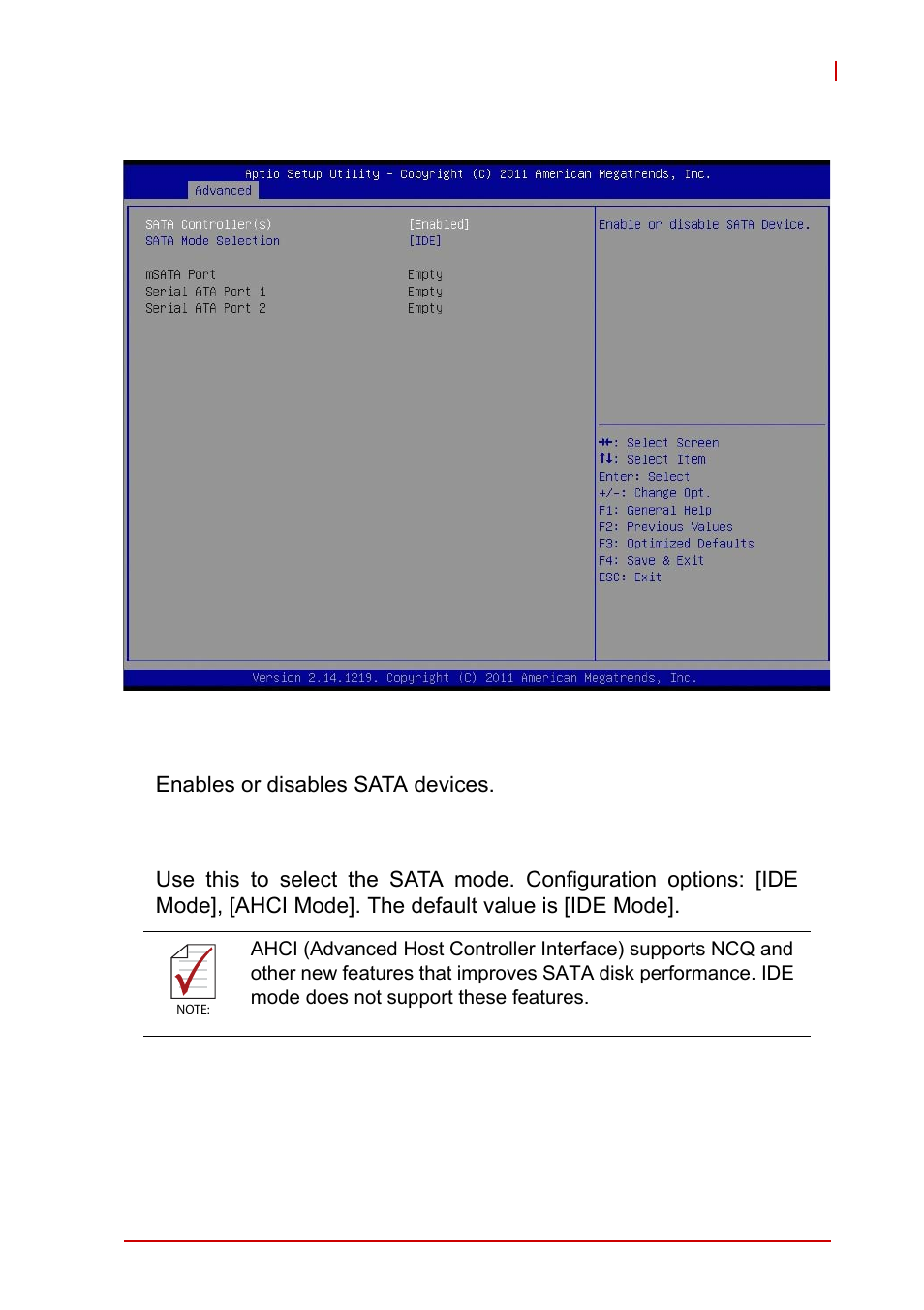 3 sata configuration, Sata controller(s), Sata mode | 3 sata configuration sata controller(s) | ADLINK AmITX-IB-I User Manual | Page 47 / 82