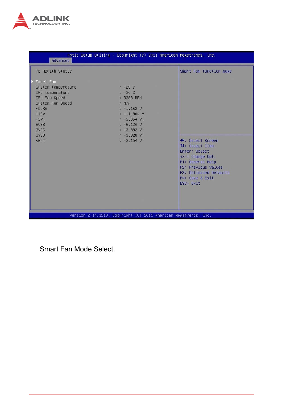 8 h/w monitor, Smart fan mode configuration | ADLINK AmITX-IB-I User Manual | Page 52 / 82