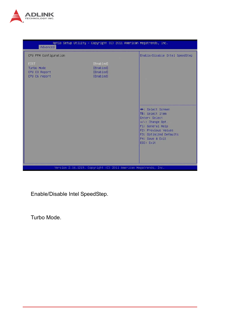 10 cpu ppm configuration, Eist, Turbo mode | 10cpu ppm configuration | ADLINK AmITX-IB-I User Manual | Page 54 / 82
