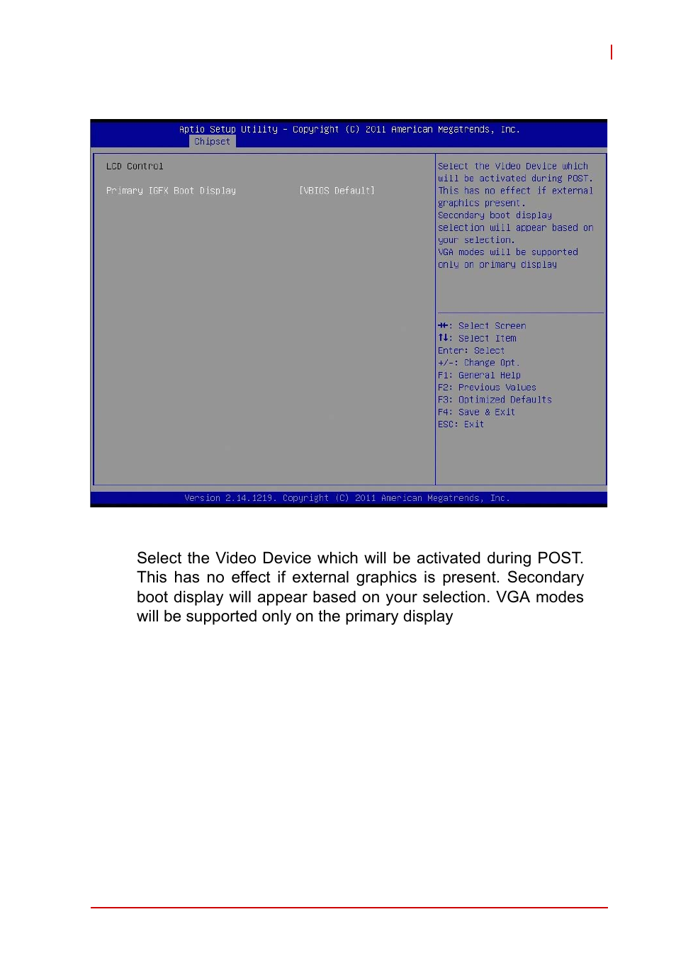 Lcd control, Primary igfx boot display | ADLINK AmITX-IB-I User Manual | Page 61 / 82