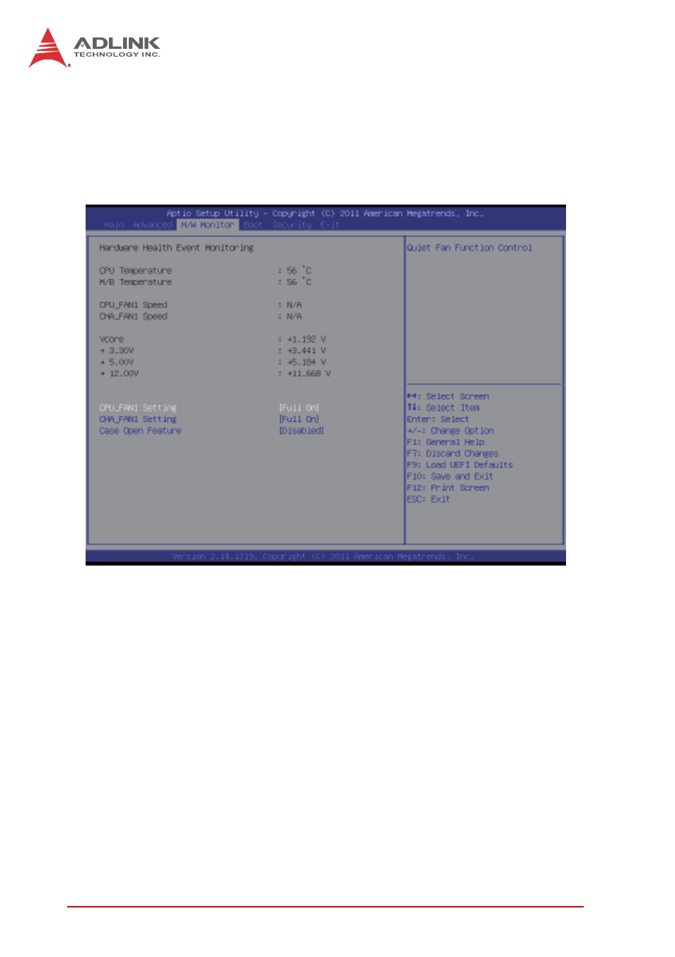 4 hardware health event monitoring system, Cpu_fan1 setting, Cha_fan1 setting | Hardware health event monitoring system | ADLINK IMB-T10 User Manual | Page 56 / 70