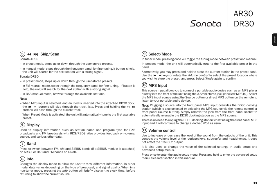 Ar30 dr30 | Cambridge Audio SONATA AR30 User Manual | Page 11 / 26