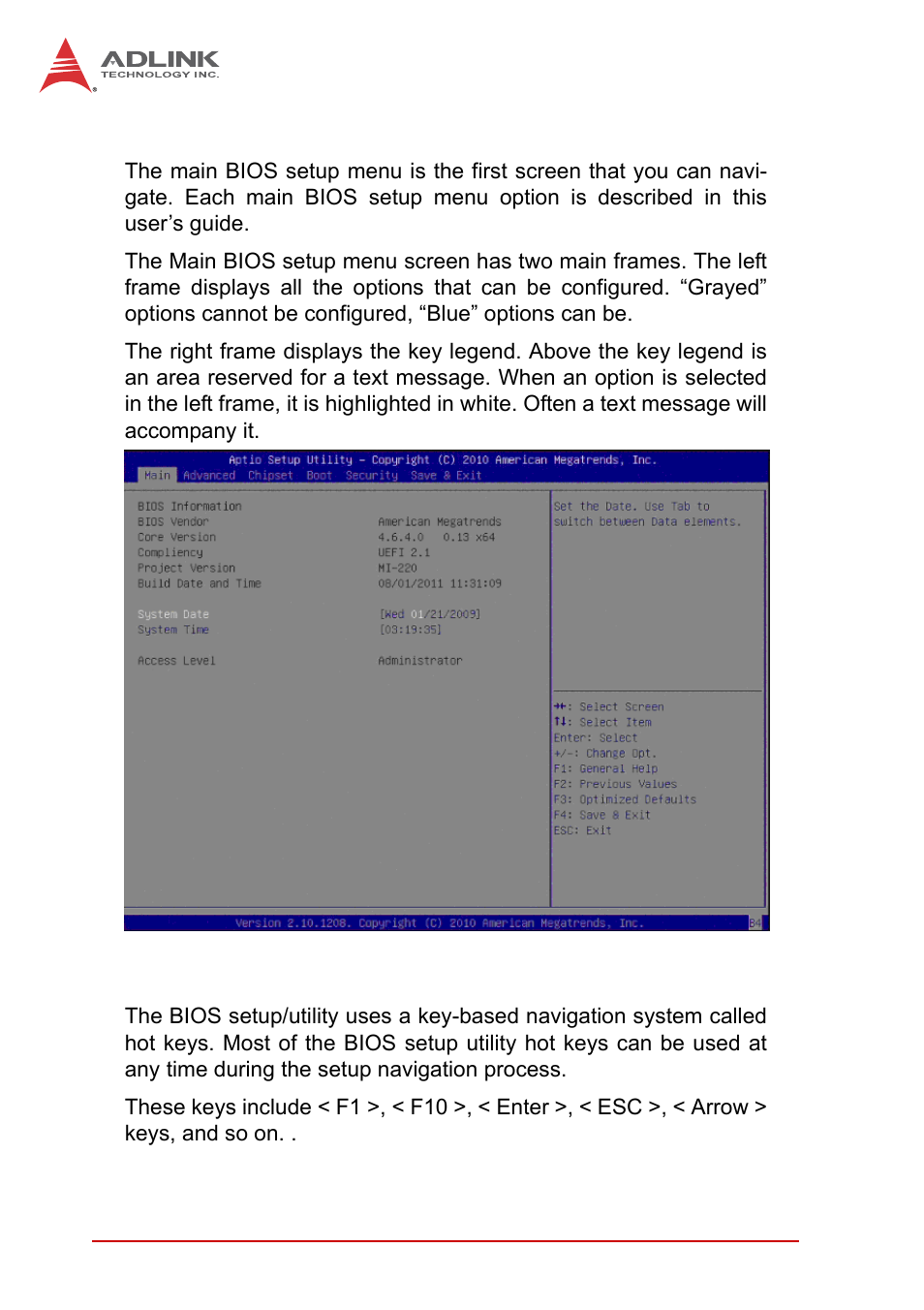 Setup menu, Navigation | ADLINK MI-220 User Manual | Page 42 / 92