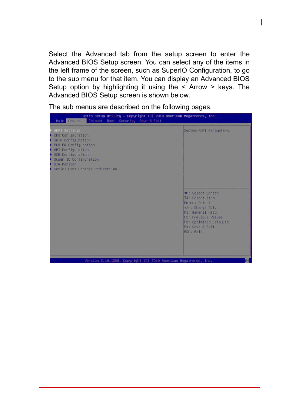 3 advanced bios setup, Advanced bios setup | ADLINK MI-220 User Manual | Page 47 / 92