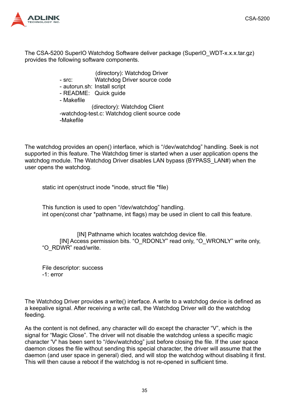 2 deliverables, 1 open, 2 write | Deliverables, Open, Write | ADLINK CSA-5200 User Manual | Page 35 / 69