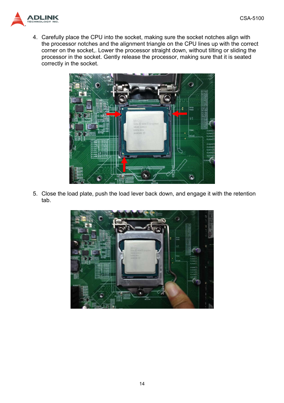 ADLINK CSA-5100 User Manual | Page 14 / 70