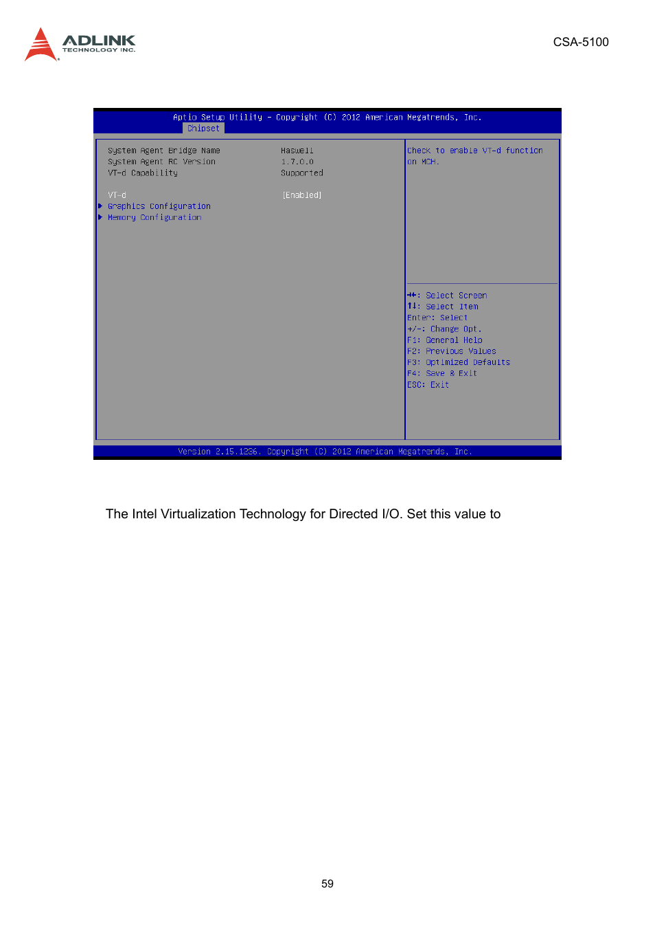 2 system agent (sa) configuration, System agent (sa) configuration | ADLINK CSA-5100 User Manual | Page 59 / 70